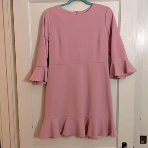 2 Hearts Mauve Dress With Ruffle Arm and Hemline Detail